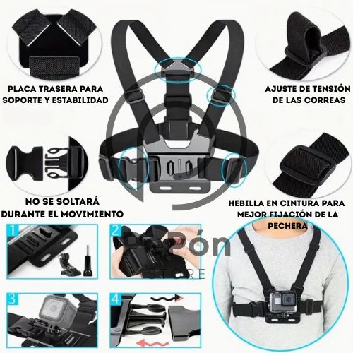 Super pechera con soporte para celular y cámara