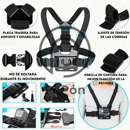 Super pechera con soporte para celular y cámara