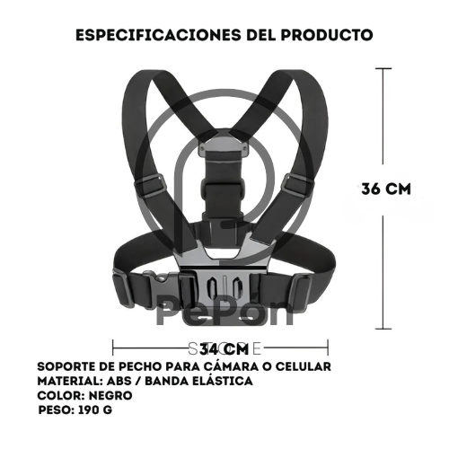 Super pechera con soporte para celular y cámara
